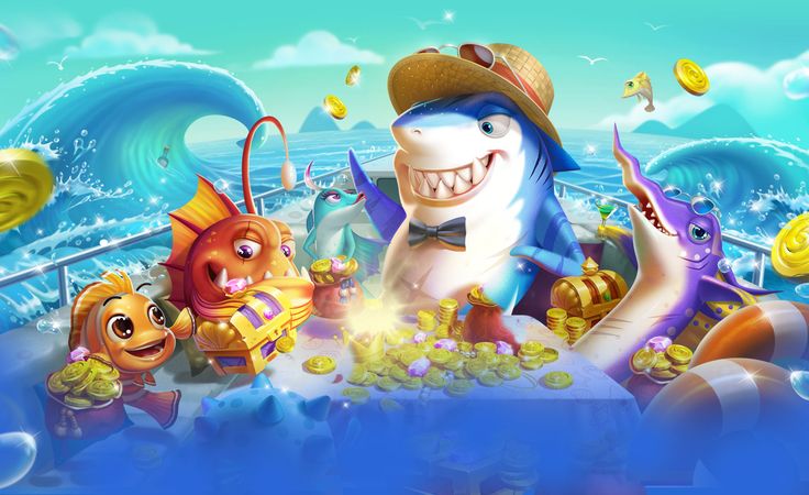 ภาพเกมยิงปลาและเป้าหมายเคลื่อนไหวบนหน้าจอ